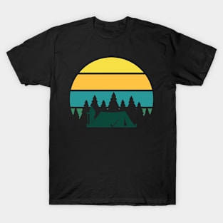 Camping Retro On T-Shirt